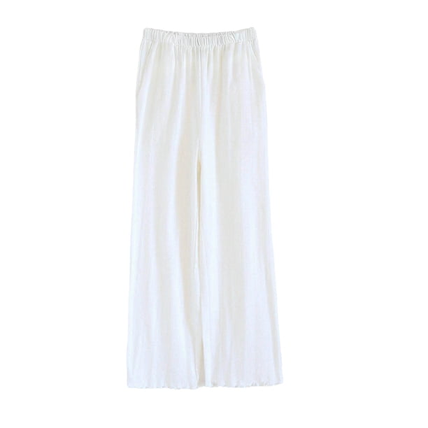 Pantalones de Cintura Elástica para las Mujeres de Moda Color Sólido de Lana Casual Casa Pantalones de Pijamas con Estampado Oso Altura de la Cintura