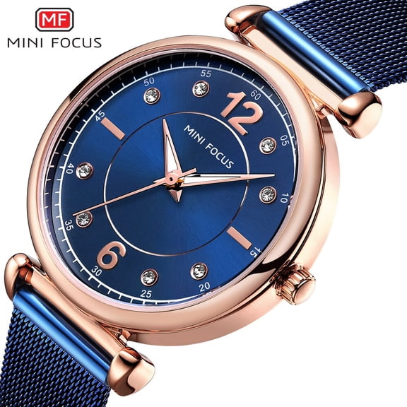 MINI FOCUS Fashion Women Watches Top Brand Luxury Ladies Wristwatches Reloj Mujer Montre Femme Silver Stainless Steel Mesh Strap