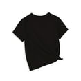 thumbnail image 2 of T-Shirt en Coton Doux avec Imprimé Chat Adorable et Nouilles pour Filles / Haut à Manches Courtes et Col Rond Confortable avec Design de Chat Gris Fantaisiste, Parfait pour une Tenue Décontractée en Été, 2 of 7