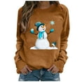 thumbnail image 2 of Jienlioq Hauts pour Femmes Mode Décontractée Imprimé de Noël Col Rond Ample Manches Longues Chandail en Molleton Blouse Cyberlundi, 2 of 3