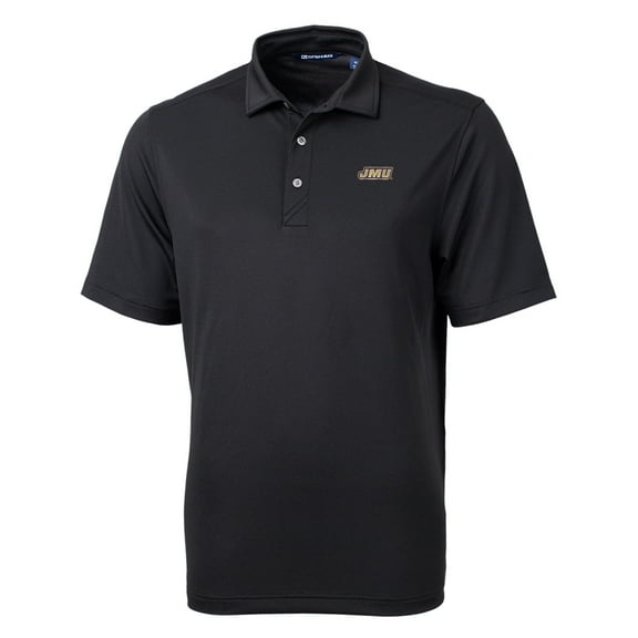 Men's Cutter & Buck Black James Madison Dukes Big & Tall Virtue Eco Pique Recycled Polo
