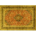 thumbnail image 1 of Ahgly Company Machine Washable Indoor Rectangle Persian Yellow Traditional Area Rugs, 6' x 9', 1 of 4