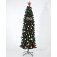 thumbnail image 3 of Dual Color LED Lighted PVC Christmas Pencil Tree, Mixed Flocked Branches with Natural Look, Holiday Decoration, 3 of 5