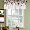 thumbnail image 3 of 2 Pack Valances for Window, Brown Eucalyptus Leaves Short Curtains for Kitchen Bedroom Living Room, Summer Botanical Watercolor Leaf Rod Pocket Small Window Treatment Valance Drapes 42 x 18 Inch, 3 of 8