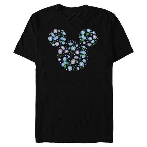 Disney Mickey Mouse September Birth Month Birthstone Flowers - Short Sleeve Blended T-Shirt for Adults - Customized-Black