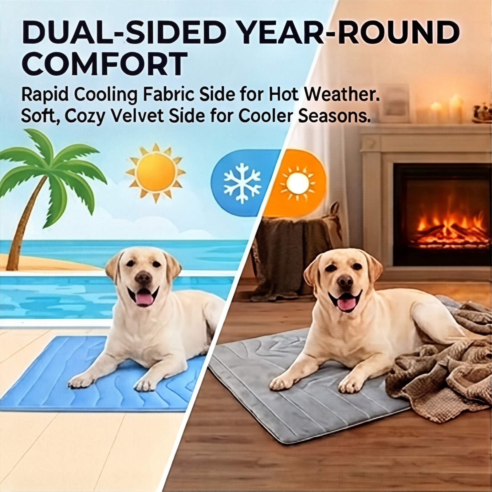 Kobolaf Dog Cooling Mat, Kobolaf Cooling Mat, Contact-Cooling Design—soft and Durable, Multi-layered Structure and Easy to Maintain, Machine-Washable and Portable, Suitable for Dogs