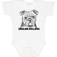 thumbnail image 3 of Inktastic English Bulldog Sketch Portrait with Dog Breed Name Boys or Girls Baby Bodysuit, 3 of 5