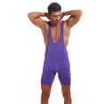 thumbnail image 6 of SOOMLON Men's Wrestling Singlets Athletic Supporters Slim Fit Sport Bodysuit Sleeveless Active Leotard Jumpsuits Body Shaping Underwear High Waist Wrestling Clothes Sports Training Clothes Purple M, 6 of 9