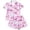 p-515Pink1187, variant on CAIVO 2 Piece Pajama Sets Girls Lapel Short Sleeve Button Down Shirt With Shorts Casual Bowknot Printed Loungewear Sleepwear For Kids Soft Breathable Summer Nightclothes Pjs