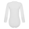 thumbnail image 4 of Haitryli Women's Long Sleeve Fleece-lined Leotard Figure Skating Acrobatics Competition Stage Performance Outfit White Mock Neck 170, 4 of 7