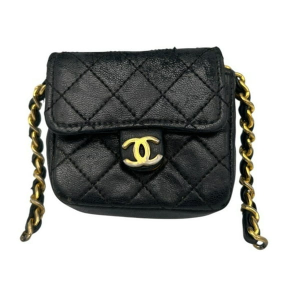 Pre-Owned CHANEL Chanel Matelasse Micro Mini Chain Shoulder Bag W4 (Fair)