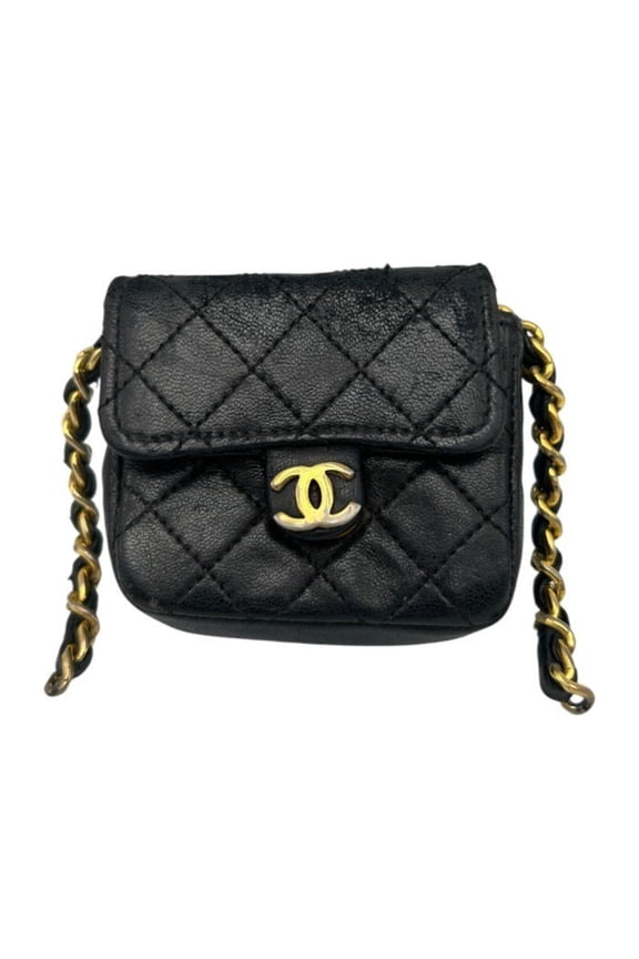 Pre-Owned CHANEL Chanel Matelasse Micro Mini Chain Shoulder Bag W4 (Fair)