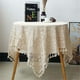 thumbnail image 1 of Manteles de ganchillo vintage, manteles de encaje de algodón beige, manteles cuadrados, manteles para mesa, decoración para bodas, fiestas en el hogar (35 x 35 pulgadas), 1 of 4