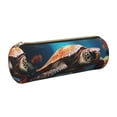 thumbnail image 1 of Disketp Realistic Turtle Estuche Organizador de Lápices de Cuero, Estuche de Oficina con Cremallera para Bolígrafo y Lápiz, 1 of 6