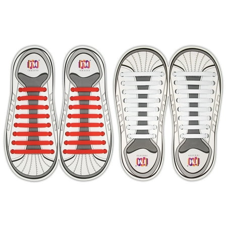 

INMAKER No Tie Shoelaces Pack of 2 Elastic Shoe Laces for Kids and Adults