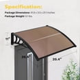 thumbnail image 7 of 40" x 40" Polycarbonate Window & Door Awning (Brown Panel + Black Bracket), 7 of 7