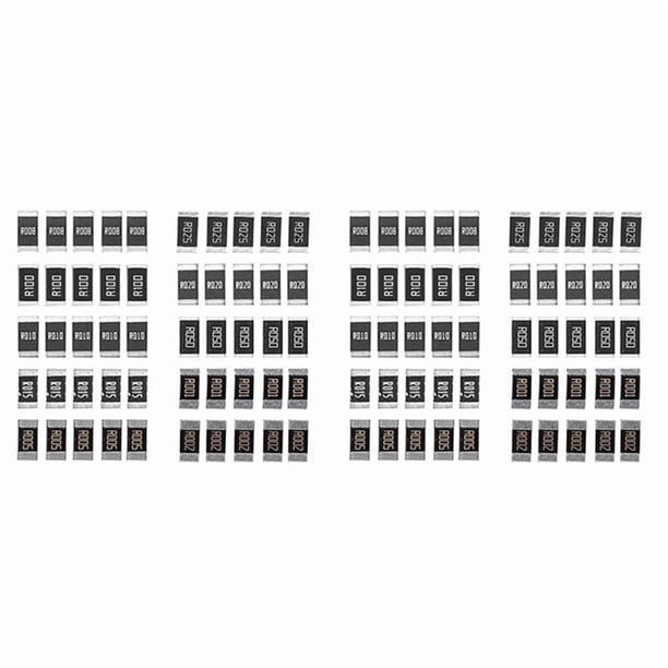 100 Pcs Resistencia de Aleación 2512 Smd Kit de Muestras de Resistencia, R001 R002 R005 R008 R010 R015 R020 R025
