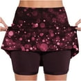 thumbnail image 2 of QATAINLAV Tennis Skirts for Women with Shorts High Waisted Athletic Golf Skorts 2024 Summer Biker Shorts Fashion Sequin Print Workout Pants Skirt Black 3XL, 2 of 3