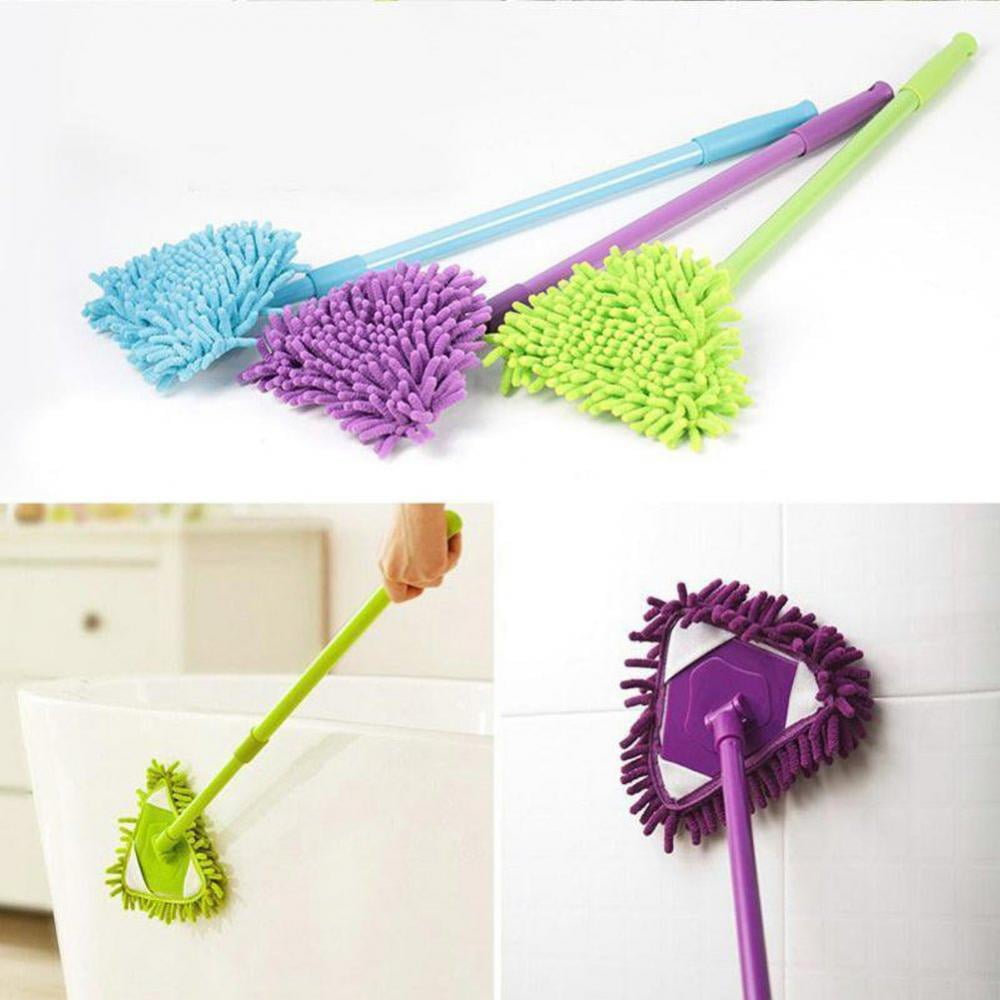 Triangular Cleaning Mop Adjustable Spin Scrubber Tool Handheld Tub Tile Floor Wall Clean Mop Home Cleaning Supplies