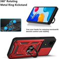 thumbnail image 5 of Case for Xiaomi Redmi Note 11 4G (Not 5G) with Slide Camera Cover, Heavy Duty Military Grade Protection Phone Case with Ring Stand for Xiaomi Redmi Note 11 4G/Redmi Note 11S SJ Red, 5 of 14