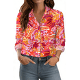 thumbnail image 2 of Fantaslook Womens Button Down Shirts Boho Floral Printed Long Sleeve Blouses Business Work Shirt Dressy Casual Loose Tops, 2 of 10