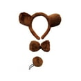 thumbnail image 6 of Aocisk Girls Outfit Sets Net Skirt Puff Dress Brown Bear with Head Accessory Kids Dress Up Brown 4-5 Years, 6 of 8