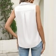 thumbnail image 6 of Womens Silk Satin Sleeveless Button Down Shirts Blouses Solid Casual Loose V Neck Classic Tank Tops for Work Office (S,White), 6 of 6