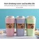 thumbnail image 3 of Advancent Tazas de café de fibra de bambú, botellas de agua prácticas, tazas de viaje antideslizantes reutilizables para coche, botella de leche Teteras Rosa 401-500ml Advancent HA080847-02, 3 of 6