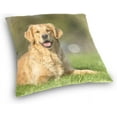 thumbnail image 4 of Dog Outdoors Velvet Oblong Lumbar Plush Throw Pillow Cover/Shams Cushion Case - 16" x 16" - Decorative Invisible Zipper Design for Couch Sofa Pillowcase Only, 4 of 5