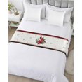 thumbnail image 5 of Xipuska Christmas Poinsettia Bed Runners for Twin Size Bed, Decorative Bed Throws for Foot of Bed, Birds Botanical Xmas Red Plaid Bed Runner Sofa Throw Bedding Scarf Protector Slipcover for Bedroom, 5 of 6