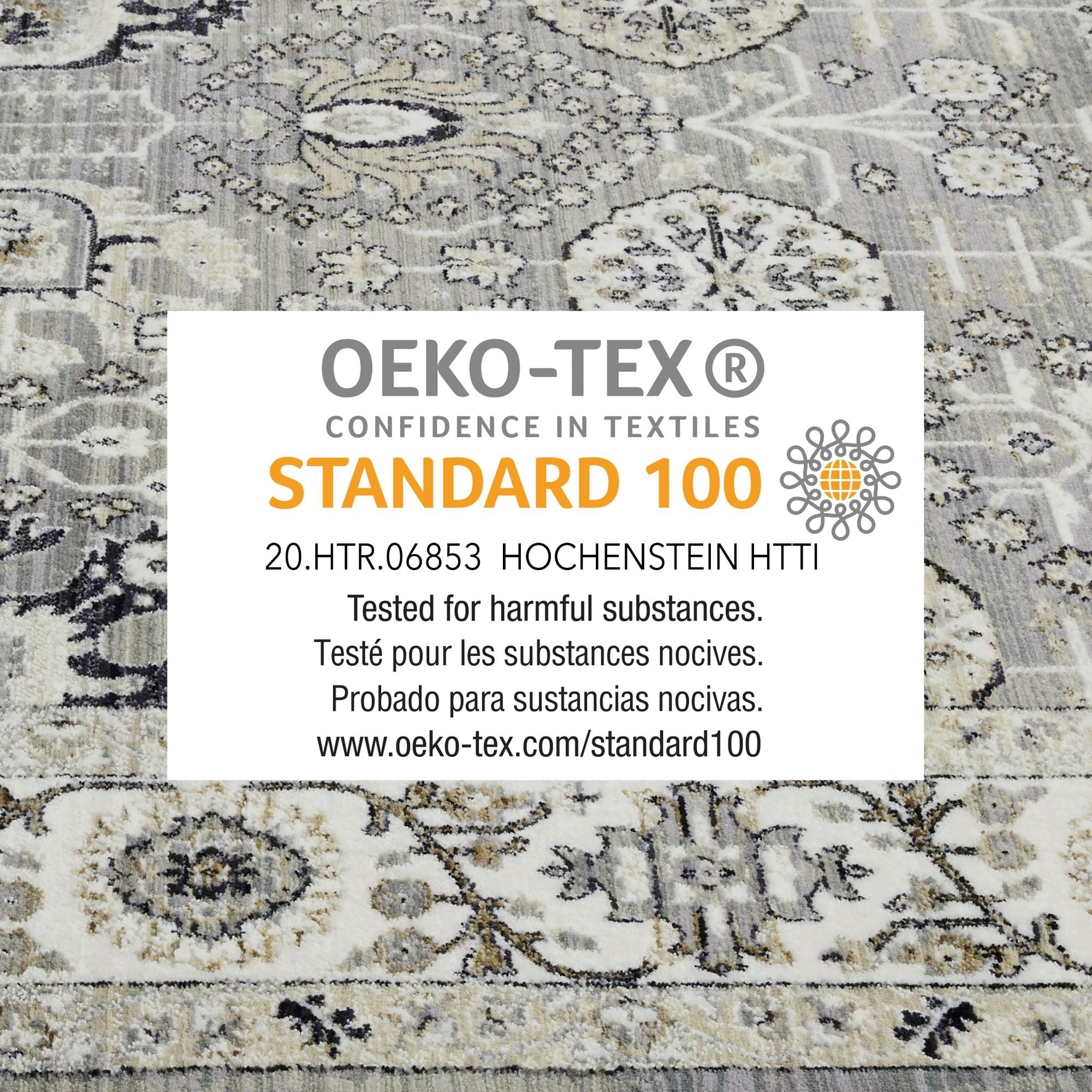 Everloom Carina Everette Vintage Medallion Runner Area Rug, Grey/Ivory, 1'10"x7'10"