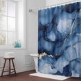 thumbnail image 5 of Onbre Blue Golden Marble Texture Fabric Shower Curtain Abstract Modern Art Washable Shower Curtains for Bathroom, Waterproof Bath Curtain with Hooks Home Decor 36x72in, 5 of 8