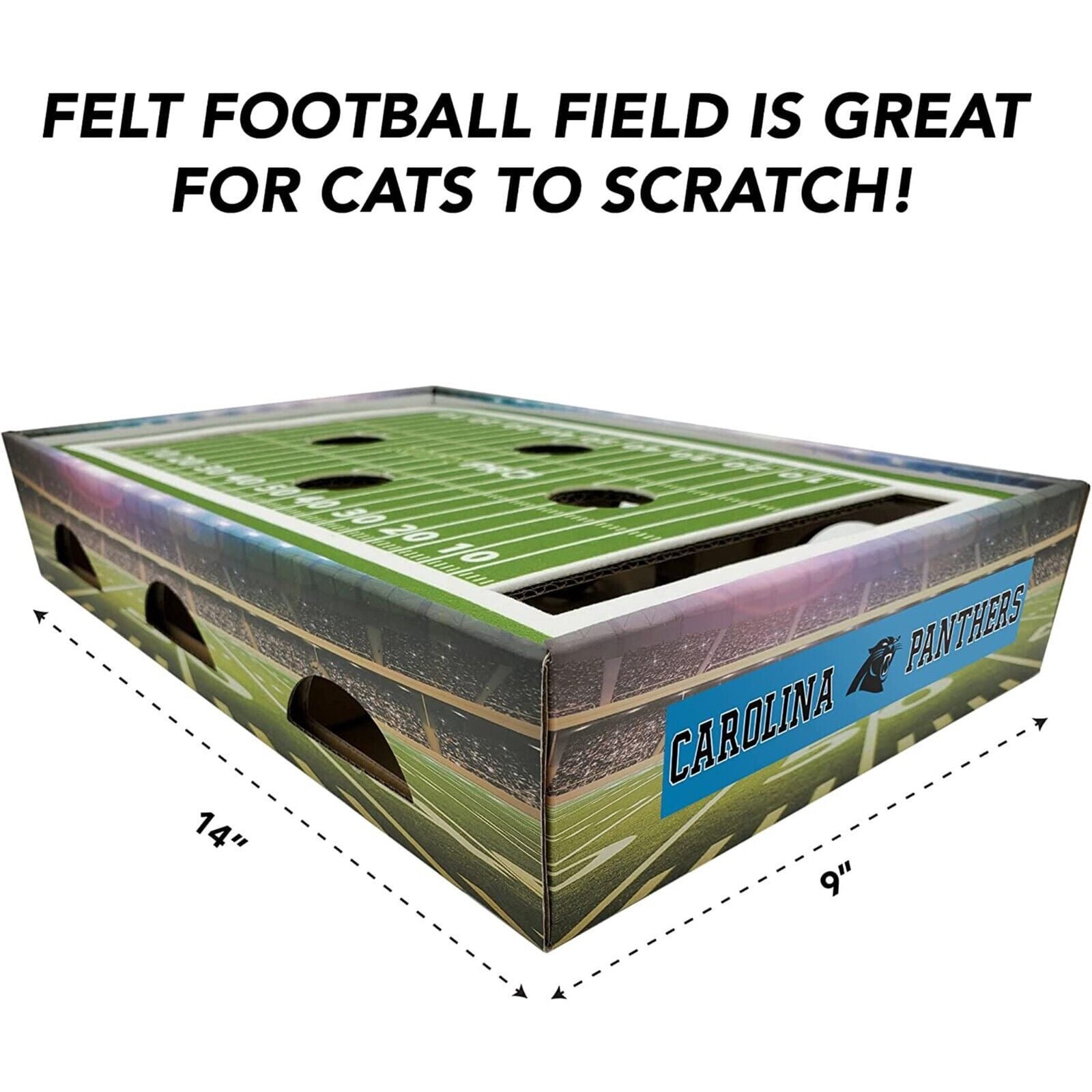 Pets First NFL Carolina Panthers Cat Scratcher Box Football Field Designed Cat Scratcher & Lounge