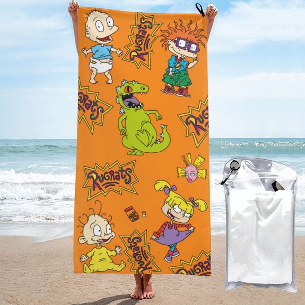 Toalla de playa Rugrats, suave, de secado rápido, resistente a la arena, para nadar, piscina, yoga, gimnasio, camping, toallas de baño ligeras, regalo para niños, niñas, niños y adultos, 27,5 x 55