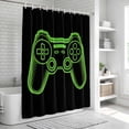 thumbnail image 6 of Green Game Controller Shower Curtain, Waterproof Shower Curtains for Bathroom, Modern Art Gaming Handheld Black Washable Fabric Bathtub Curtain Set Bath Decor with 12 Hooks Stall 36"x72", 6 of 8