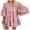 Pink, variant on Feinuhan Women's Casual Semi Sheer A-line Crochet Lace Bell Sleeve Boho Beach Babydoll Ruffle Dress, Black, Small