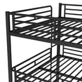 thumbnail image 6 of Harper & Bright Designs Queen Size Triple Bunk Bed with Safety Guardrails, Queen over Queen over Queen Metal Bunk Bed Frame for Boys and Girls, Black, 6 of 14