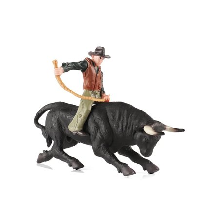 Cowboy with Bull Figurine Bull Rider Mini Set Texas Longhorn Cow Model Farm Animal Cattle Decoration Bullfighter Collectible