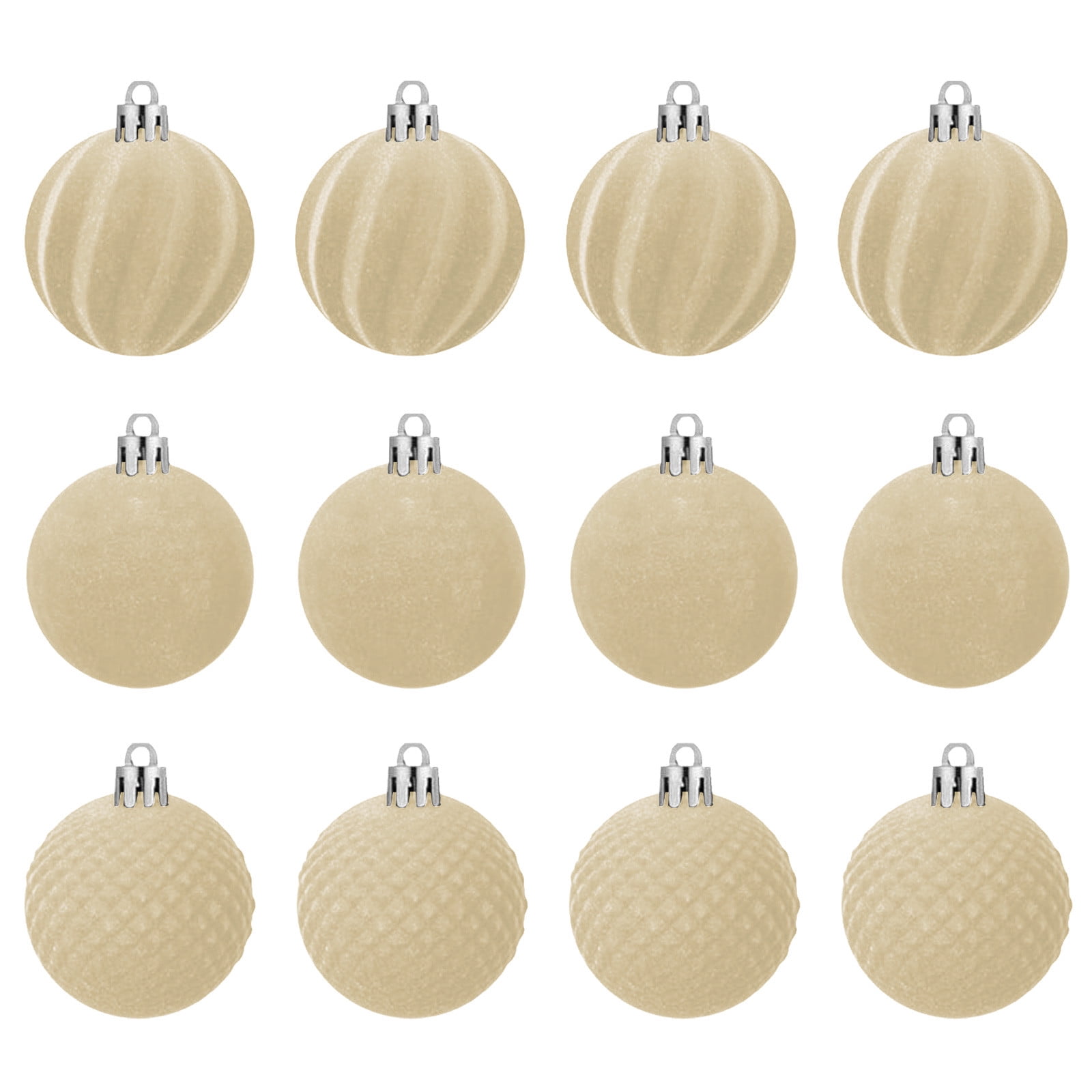 Lot De 12 Boules De Noël En Velours Incassables - Décorations Pour Sapin, Rouge Vin, 6 Cm - Flocage Doux Et Résistant - 6