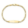 thumbnail image 2 of Auriga Fine Jewelry 14K Yellow Gold Soft Figaro Id Bracelet 6 inch for Women, 2 of 6
