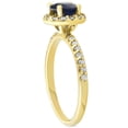 thumbnail image 2 of 1ct Blue Sapphire & Diamond Halo Engagement Ring 14K Yellow Gold, 2 of 3