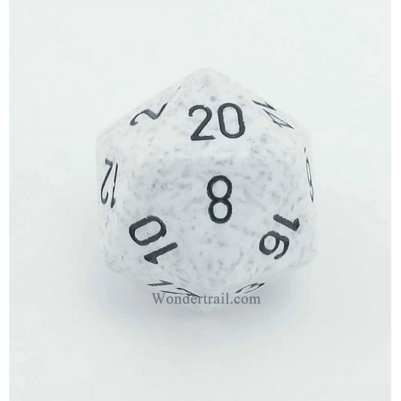 Arctic Camo Speckled Die with Black Numbers D20 34mm (1.34in) Pack of 1 Chessex