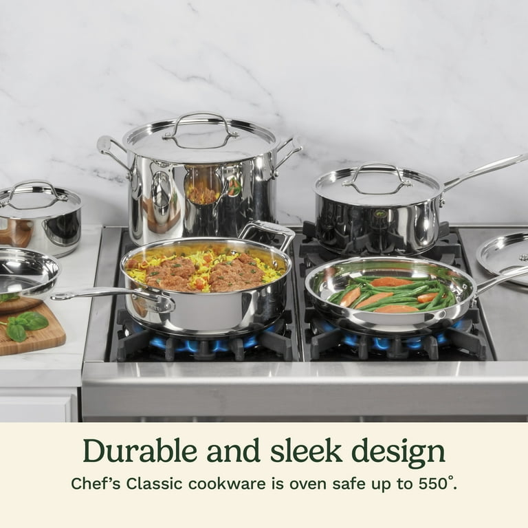 未使用　クイジナート Cuisinart 鍋　フライパン　7ピースセット Cuisinart Chef‚Äôs Classic 7-Piece Stainless Steel Cookware Set