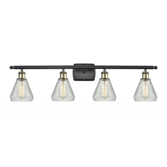 516-4W-BAB-G275-LED-Innovations Lighting-Conesus-14W 4 LED Bath Vanity in Industrial Style-36 Inches Wide by 12 Inches High Black Antique Brass