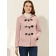 thumbnail image 2 of Chaquetón Allegra K con Capucha y Bolsillos Profundos Corta Tipo Trenca Rosa M, 2 of 5