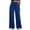 Blue, variant on Tauxra Women's Casual Pants Womens High Waist Loose Wide Leg Pants with Pockets Ladies Trendy Solid Color Palazoo Pants with Drawstring Strap