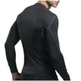 thumbnail image 4 of PNTUTB Men's Casual Crew Neck Long Sleeve Quick Dry Solid Color Lightweight Fitted Sports Top, 4 of 6