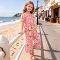 thumbnail image 6 of Amidoa Girls Summer Outfits 2 Piece Print Short Sleeve Cute Top and Casual Pants Kids Clothing Sets Multicolor Size 10, 6 of 6