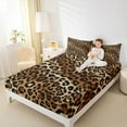 thumbnail image 4 of jejeloiu Wild Cheetah Pattern Twin Sheet Sets,Black Brown Twin Fitted Sheet,Jungle Animal Flat Sheet For Boys Girls,Super Cozy Room Decor,3-Piece, 4 of 7