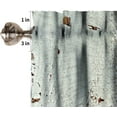 thumbnail image 6 of Rustic Wood Valance Curtain Brown Wooden Blue Wood Plank Board Panel Reducing The Light Rod Pocket Valance Window Treatments 1 Panel Short Curtains for Kitchen Farmhouse 54 x 18 in, 6 of 6